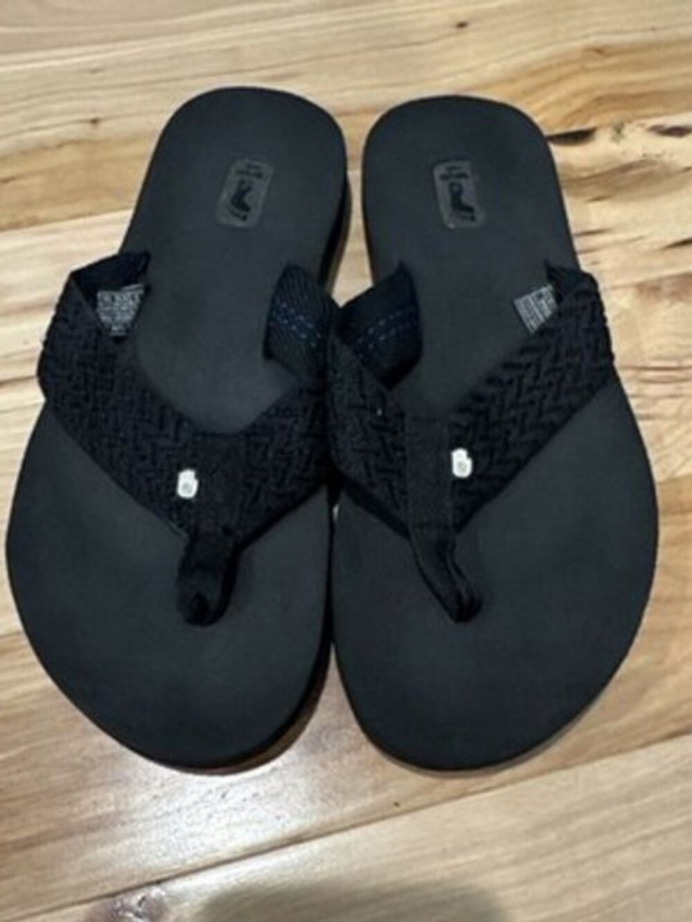 Teva Black Mush Cushioned Comfort Outdoor Slip On Flip Flops Sandals Size 8